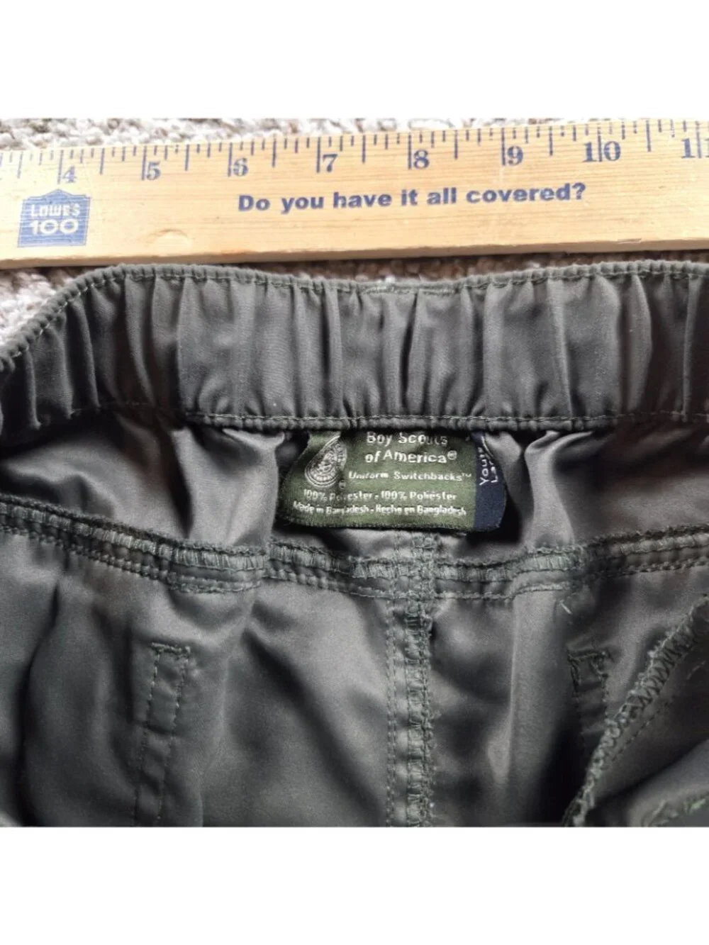 Boy Scouts Of America Shorts Boys Large Green Cargo Uniform Nylon READ* - Picture 3 of 6